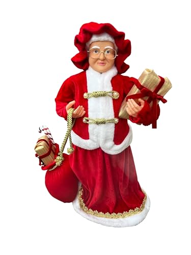 foolonli Weihnachtsfrau Frau Alma 60cm Mrs Santa Clause rot Dekofigur Figur Santas Ehefrau von foolonli