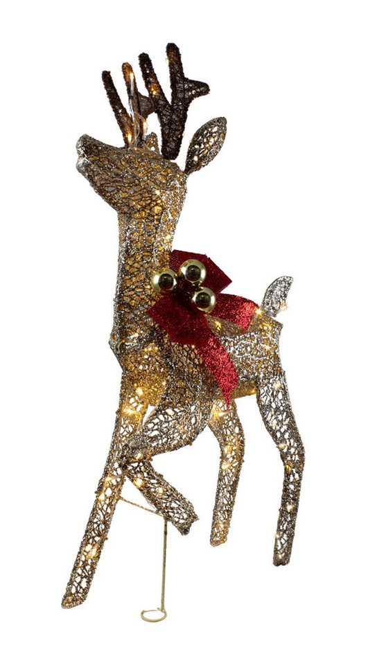 foolonli Weihnachtsszene XL LED Rentier 48x 80cm Gold roter Schleife mit Timer Weihnachtsdeko foolonli Weihnachtsszene XL LED Rentier 48x 80cm Gold roter Schleife mit Timer Weihnachtsdeko von foolonli