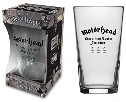 Motörhead Glas Everything Louder Forever Bierglas Longdrink Glas XL Trinkglas Pint Glass von for-collectors-only