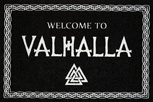 Welcome to Valhalla Fussmatte Wikinger Walhalla Fußmatte Schmutzmatte Türabstreifer Türmatte Odin Fußabstreifer Teppich Doormat Vikings von for-collectors-only