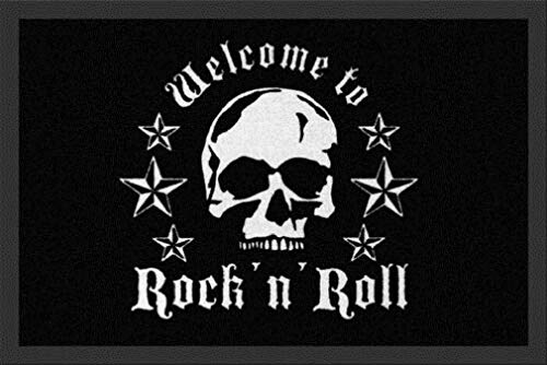 for-collectors-only Fußmatte Welcome to Rock n Roll Skull Logo Fussmatte Fußabtreter Türmatte Schmutzmatte Schmutzfangmatte for-collectors-only Fußmatte Welcome to Rock n Roll Skull Logo Fussmatte Fußabtreter Türmatte Schmutzmatte Schmutzfangmatte von yaco