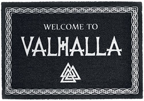 for-collectors-only Welcome to Valhalla Fussmatte Wikinger Walhalla Fußmatte Schmutzmatte Türabstreifer Türmatte Odin Fußabstreifer Teppich Doormat von CAAKT