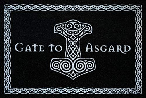 for-collectors-only Wikinger Fussmatte Gate to Asgard Fußmatte Black Edition Schmutzmatte Türabstreifer Türmatte Odin Valhalla Fußabstreifer Teppich Doormat von for-collectors-only