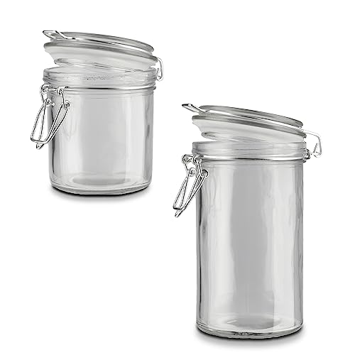 for friends Marmeladengläser 2er Set klein 500 ml & 800 ml, Einmachgläser BPA-frei, Bügelverschluss luftdicht, Küchenglas transparent Schnappverschluss, Einweckgläser Müsli & Marmelade von for friends
