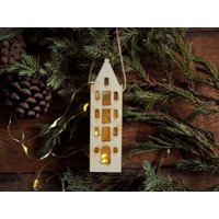 Laterne Mit Led - Weihnachtsbaumschmuck Weihnachtsverzierung Holzhauskasten Als Weihnachtsakzent Amsterdamer Mini-Wohnhäuser von forCRAFT
