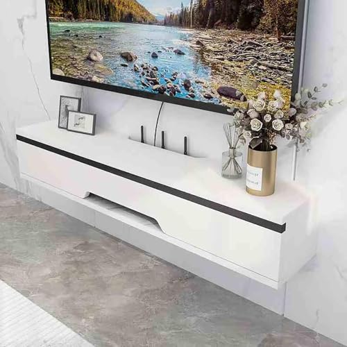 Schwebender TV-Ständer zur Wandmontage, hochglänzend, wandmontiert, moderner schwebender TV-Schrank, Konsolenregal mit oberer Klapptür, Aufbewahrungsschränke, Medienkonsole, Größe: 70 x 20 x 18,4 cm Schwebender TV-Ständer zur Wandmontage, hochglänzend, wandmontiert, moderner schwebender TV-Schrank, Konsolenregal mit oberer Klapptür, Aufbewahrungsschränke, Medienkonsole, Größe: 70 x 20 x 18,4 cm von forestalk