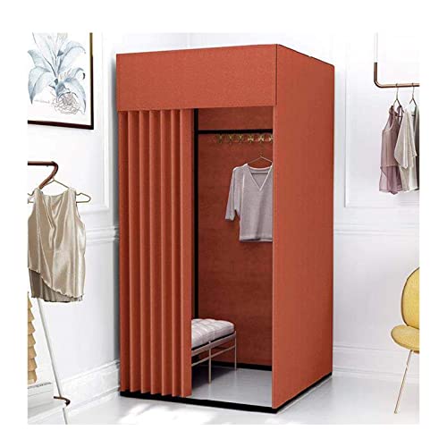Umkleidekabine für Bekleidungsgeschäft, Umkleidezimmer, einfacher Umkleideraum mit Metallrahmen, besserer Sichtschutz, Ankleideraum, einfach zu montieren, Zeitgenössisch (Größe: 100 x 100 x 200 cm von forestalk