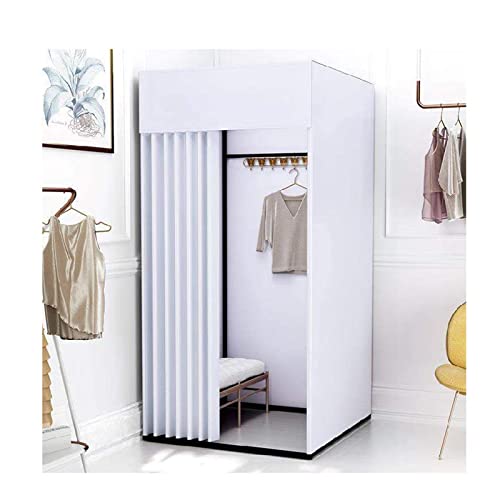 Umkleidekabine für Bekleidungsgeschäft, Umkleidezimmer, einfacher Umkleideraum mit Metallrahmen, besserer Sichtschutz, Ankleideraum, einfach zu montieren, Zeitgenössisch (Größe: 100 x 100 x 200 cm von forestalk