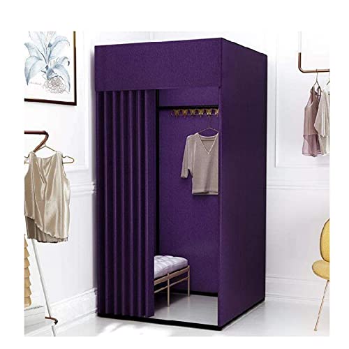 Umkleidekabine für Bekleidungsgeschäft, Umkleidezimmer, einfacher Umkleideraum mit Metallrahmen, besserer Sichtschutz, Ankleideraum, einfach zu montieren, Zeitgenössisch (Größe: 100 x 100 x 200 cm von forestalk