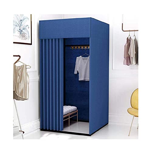 Umkleidekabine für Bekleidungsgeschäft, Umkleidezimmer, einfacher Umkleideraum mit Metallrahmen, besserer Sichtschutz, Ankleideraum, einfach zu montieren, temporär (Größe: 80 x 100 x 200 cm, Farbe von forestalk