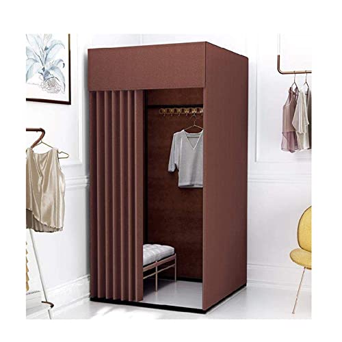 Umkleidekabine für Bekleidungsgeschäft, Umkleidezimmer, einfacher Umkleideraum mit Metallrahmen, besserer Sichtschutz, Ankleideraum, einfach zu montieren, temporär (Größe: 80 x 80 x 200 cm, Farbe von forestalk