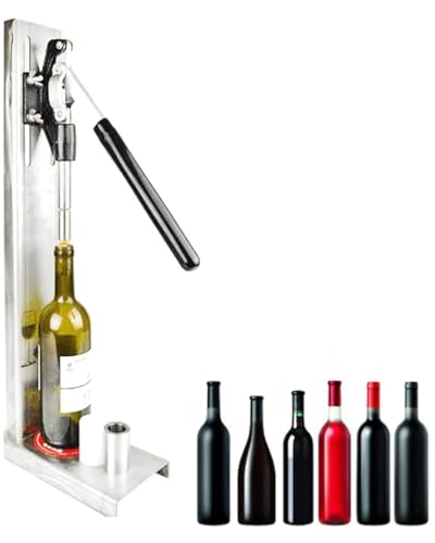 Weinflaschenverschluss-Pressmaschine, Bierflaschenverschluss, manuelles Verschließgerät mit 2 POM-Hüllen für Korken Nr. 8#7, für selbstgebrautes Bier und Softdrinks, robuste Metall-Crimper von forestalk