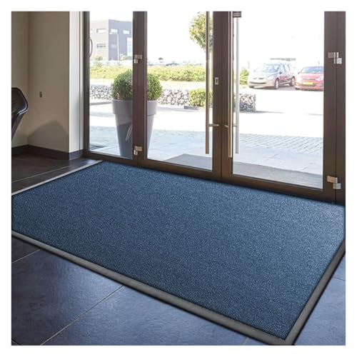 forestalk Outdoor-Matten, dicke Gummi-Rückseite, rutschfest, für drinnen und draußen, robuste Hotel-Fußmatte, Schuhabstreifer, individuelle Größe (Größe: 50 x 90 cm, Farbe: Blau) von forestalk