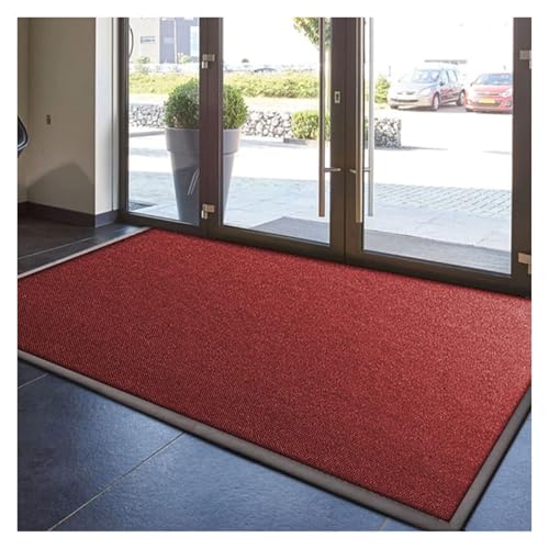 forestalk Outdoor-Matten, dicke Gummi-Rückseite, rutschfest, für drinnen und draußen, robuste Hotel-Fußmatte, Schuhabstreifer, individuelle Größe (Größe: 70 x 100 cm, Farbe: Rot) von forestalk