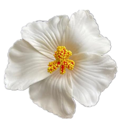 50pcs Faux 9.5cm EVA Tropical Flower for DIY Hair Flower Floral Decoration Artificial Hawaiian Hibiscus Flower Heads (White) von forestmistry