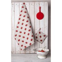 Leinen/Baumwolle Küche Handtücher, Ladybirds Teetücher, Bauernhof Haus Küche, Housewarminggeschenk, Weihnachtsgeschenk, Geschenk Für Frauen von formaliberum