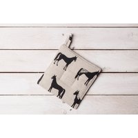 Leinen Topflappen, Bauernhof Küche, Pferde Design, Weihnachtsgeschenk, Geschenk Für Frauen, Liebhaber, Tiere von formaliberum