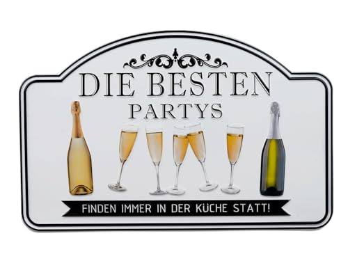 Blechschild Küchenparty | Lustiger Spruch | Dekoratives Geschenk | 25x40cm von formano