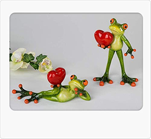 Bollweg Deko Frosch Figur mit rotem Herz 1 Froschfigur 16cm 1 Modell sortiert liegende oder stehende Figur von formano