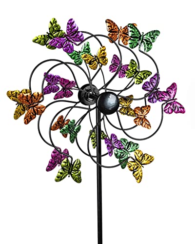 Buntes Windrad für den Garten Modell Schmetterling Windspiel Windmühle 124 cm von formano