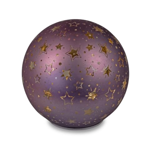 formano Deko-Kugel stehend 10-12 oder 15 cm Purple mit Stern Dekor u. Timer Weihnachten Dekoration Fenster Schmuck (10 cm) von formano