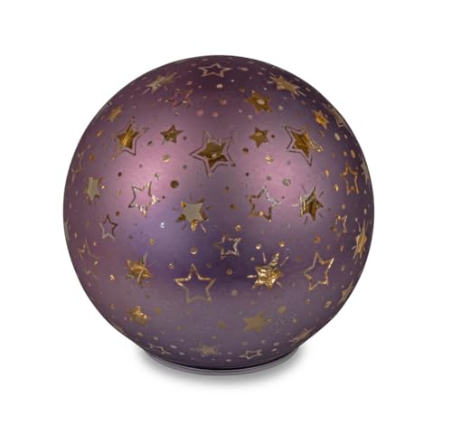 formano Deko-Kugel stehend 10-12 oder 15 cm Purple mit Stern Dekor u. Timer Weihnachten Dekoration Fenster Schmuck (12 cm) von formano