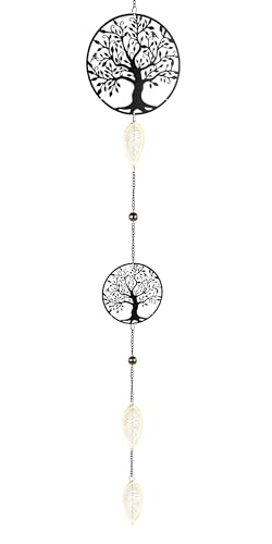 Dekohänger Girlande Baum | schwarz Gold Metall Lebensbaum | Fensterdeko | 120 cm von formano