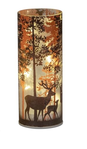 Dekolampe Abendlicht Deko-Licht mit LED-Licht + Timer 20cm aus mattem Glas in geeister Optik mit Dekor verziert, für 3x AA Batterien 1,5V stehend Dekolampe Abendlicht Deko-Licht mit LED-Licht + Timer 20cm aus mattem Glas in geeister Optik mit Dekor verziert, für 3x AA Batterien 1,5V stehend von formano