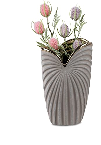 Dekoratives Dekogefäß Blumenvase Dekovase Vase 25cm Sand-Gold - ohne Deko von formano