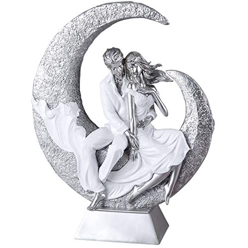 Casablanca Figur 'Paar sitzend', 40 cm, weiß-Silber von formano