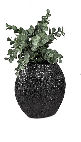 Formano Blumenvase Dekovase Vase aus Keramik 16x14cm in schwarz-matt von formano
