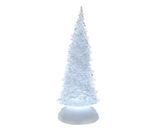 formano Deko-Baum Pyramide aus Acryl mit Licht+Wasser, 27cm, 1 Stück, Glasklar-Weiß von formano
