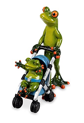 formano Deko Figur Frosch Buggy Papa mit Baby 17cm von formano
