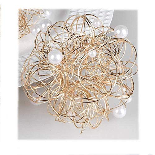 Formano Deko-Kugel 7cm aus goldenem Draht mit cremefarbenen Perlen veredelt von formano