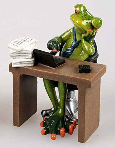 Formano Frosch Mann am Schreibtisch, Büro, Kollege, ca.11cm von formano