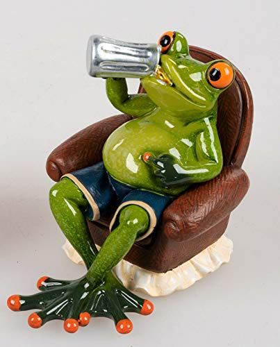Formano Frosch Mann im Sessel mit Bierkrug ca.12cm von formano