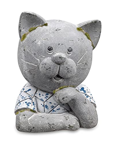 formano Gartenfigur Büste Frosch oder Katze aus Magnesia Dekofigur für den Garten Balkon oder Terrasse (28 cm Katze) von formano