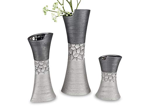 Formano Vase Silber-grau 13 x 30 cm 739872 von formano