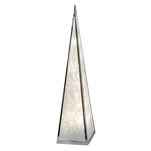 Formano beleuchtbare Deko-Pyramide mit 12 LEDs, 45 cm, mit Drehmotor und Adapter, 1 Stück, aus Metall Silber von formano