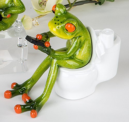 Frosch Deko Figur auf Toilette - witzige Dekoration für´s Büro oder Bad 13 cm von formano