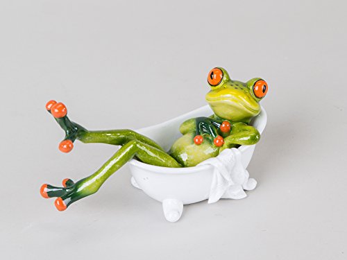 Frosch Deko Figur in Badewanne - witzige Dekoration für´s Bad 16 cm von formano