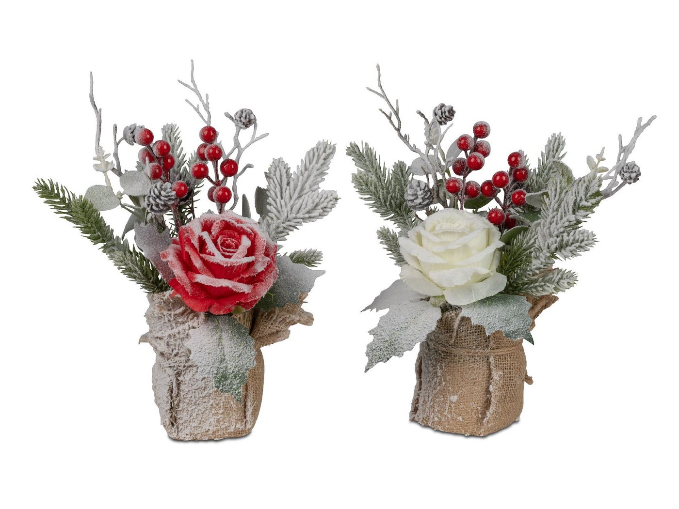 Gestecke Winterzeit, formano, Höhe 32 cm, Farbe: Mehrfarbig, Motiv: Rose von formano