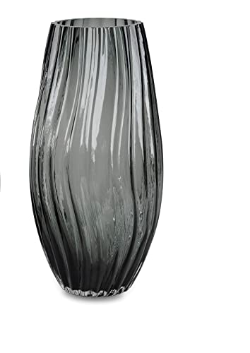 Grosse Glasvase Retro Schwarz 1 Blumenvase 27cm von formano