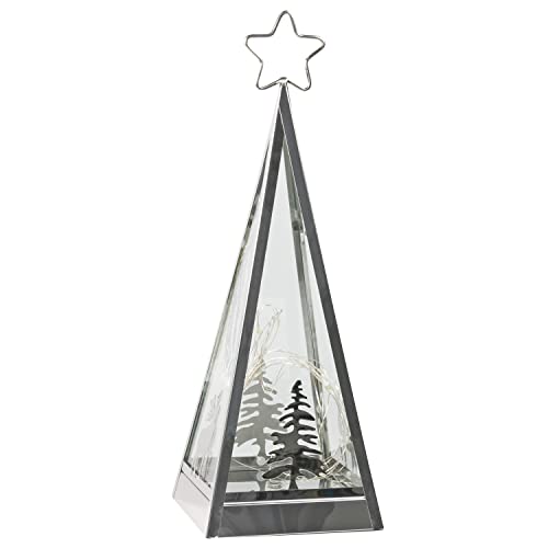 LED-Pyramide H. 45 cm Edelstahl LED +Timer Motive Hirsch + Tanne Weihnachten Winterzeit Deko von formano