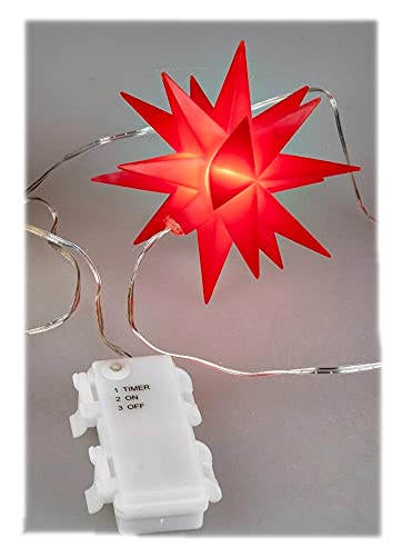 Weihnachtsstern zum Hängen beleuchtet 12cm Hänger Stern in 3D-Optik mit LED-Licht Deko Weihnachten Fensterschmuck von formano