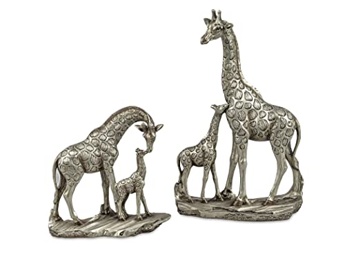formano 1 von 2 Dekoratives Deko-Figur Giraffenpaar 18cm Farbe Antik-Silber von formano