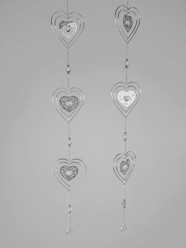 formano 2er Set Fensterdeko Hänger Herzen hängend 14x110 cm Fensterschmuck Hängedeko von formano