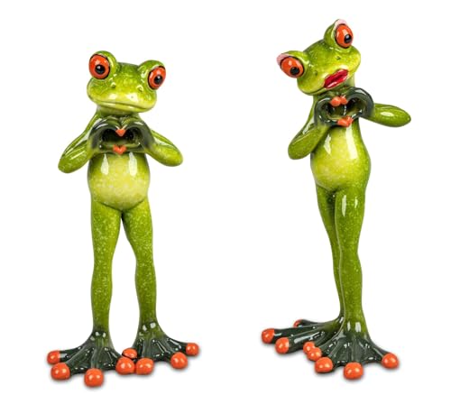 formano 2er Set Froschpaar verliebt mit Herz lustige Frösche 16cm Figur Dekoration von formano