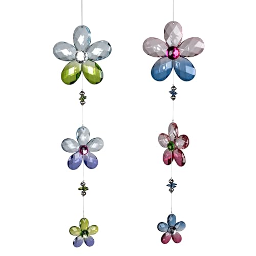formano 2er Set Girlande Blumen 35 cm Fensterdeko Hänger Hängedekoration hängend aus multifarbenem Acryl gefertigt Bunt Tiermotiv Geschenk Einzug von formano