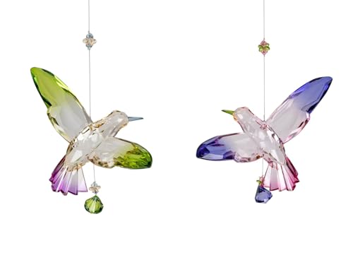 formano 2er Set Girlande Kolibri 18 x 22 cm Fensterdeko, Hänger Hängedekoration hängend aus multifarbenem Acryl gefertigt Tiermotiv Vogel von formano